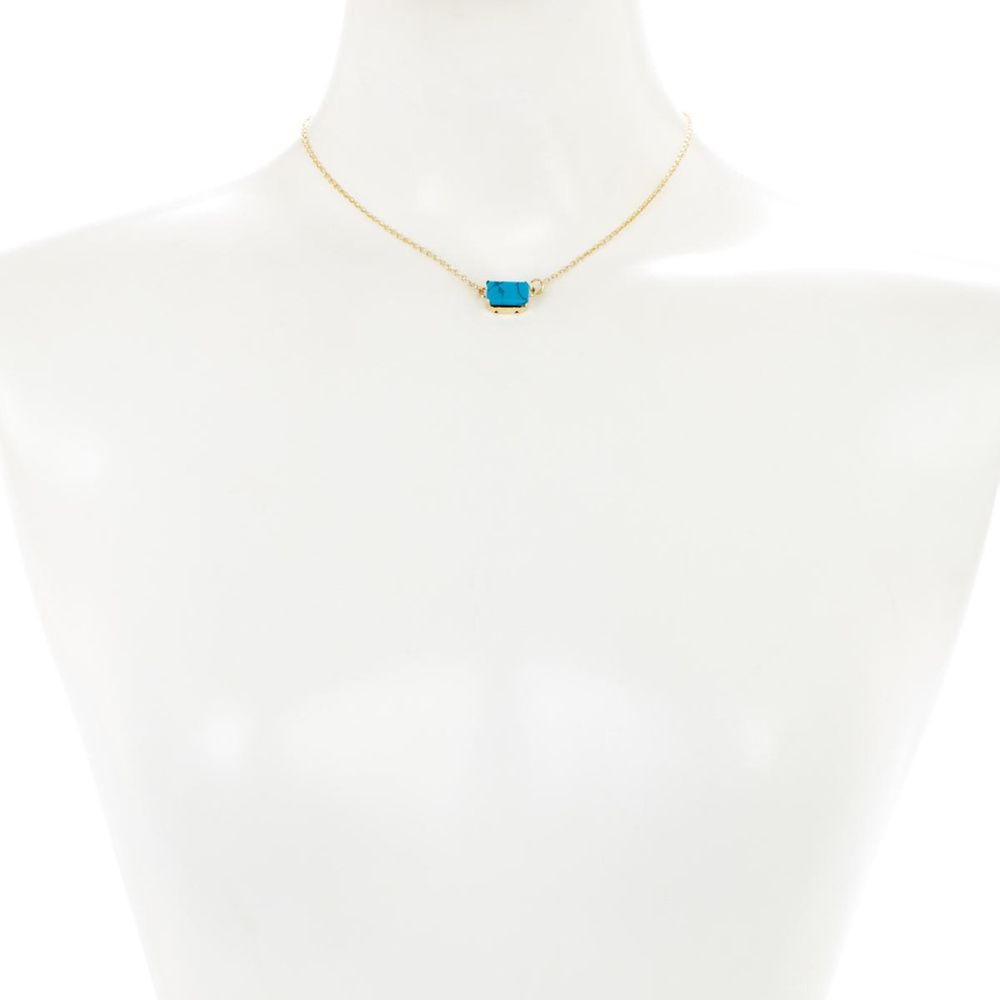 Cam & Zooey Turquoise Gold Necklace.